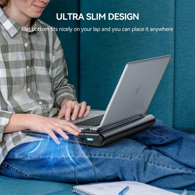 Alt view image 14 of 14 - Laptop Cooling Pad - 12"-15.6" Laptop Cooler with Quiet Cooling Fan