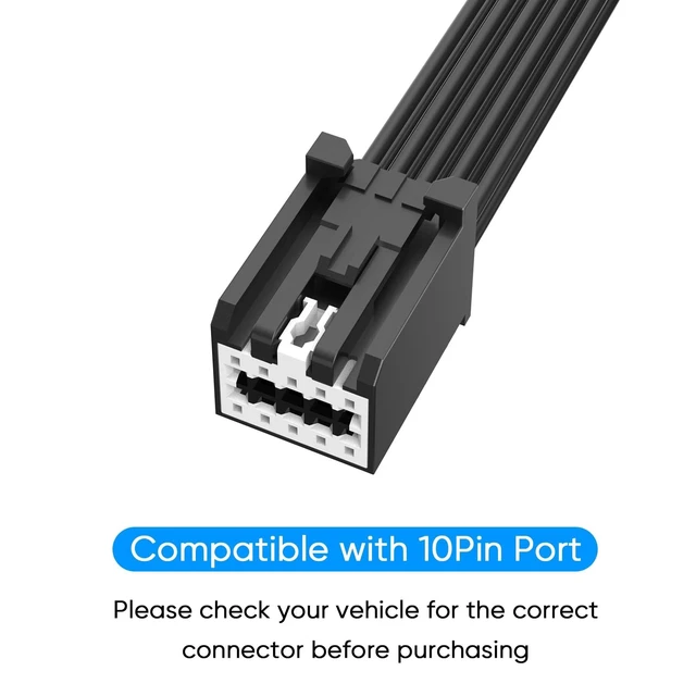 Alt view image 7 of 10 - TQXHLBFU Radar Detector Power Adapter RJ11 Plug (10P Type D) Compatible with GMC,Chevy,Cadillca,Buick,with Auto-dimming Rearview Mirror,Radar Detector Adapter Cable,Clean Install