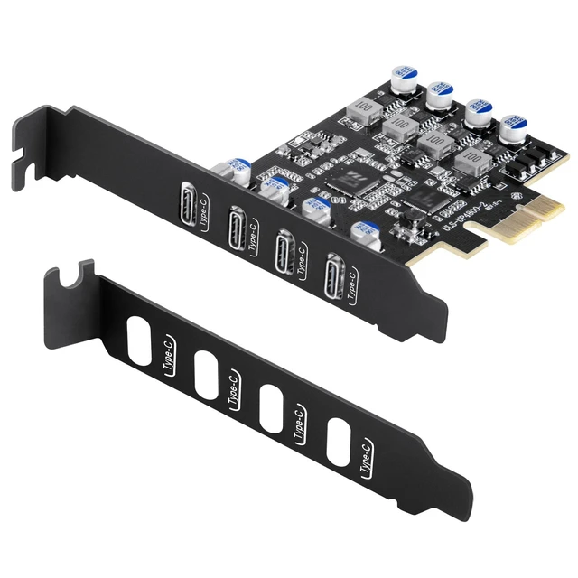 Alt view image 6 of 10 - Sinefine 4 Ports USB PCIE Card (4X Type C) PCIe USB 3.0 Expansion Card with Low Profile Bracket for Desktop PC, Data only