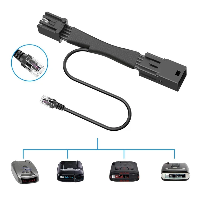 Alt view image 10 of 10 - TQXHLBFU Radar Detector Power Adapter RJ11 Plug (10P Type D) Compatible with GMC,Chevy,Cadillca,Buick,with Auto-dimming Rearview Mirror,Radar Detector Adapter Cable,Clean Install