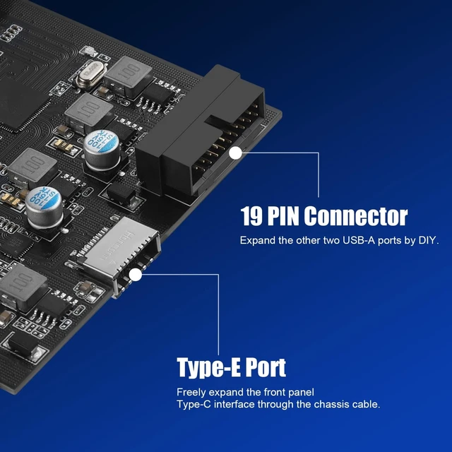 Alt view image 9 of 10 - YEELIYA 6-Ports USB PCIe Card PCI Express to Type C(2),USB Type-A2 Expansion Card with Internal 19 Pin Connector/Type EA-Key Front Panel Adapter for Desktop PC Support Window/11/10/ and Linux