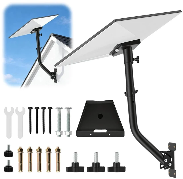 Alt view image 6 of 10 - Starlink Gen 3 Pole Mount, 360 Rotating & 180 Tilting Roof/Wall Mount Bracket for Starlink Standard V3 Dish, Heavy Duty Steel Pipe Mounting Kit for Outdoor Installation