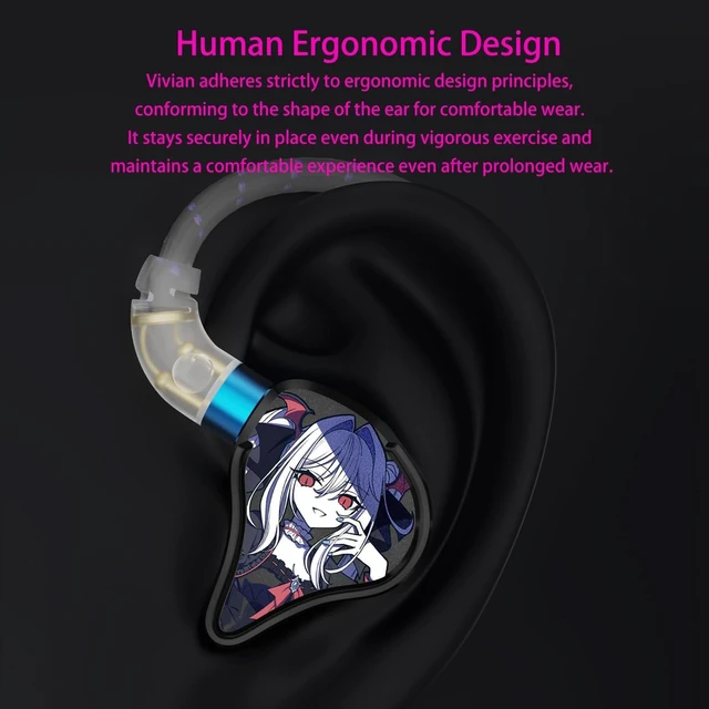 Alt view image 7 of 10 - CVJ Vivian 1DD in Ear Monitor, IEM HiFi Wired Gaming Earbuds,with Composite Resin Diaphragm+3D Digital Embossing Coating, Detachable Silver-Plated Cable for Music Audiophiles(no Mic,3.5mm Jack)