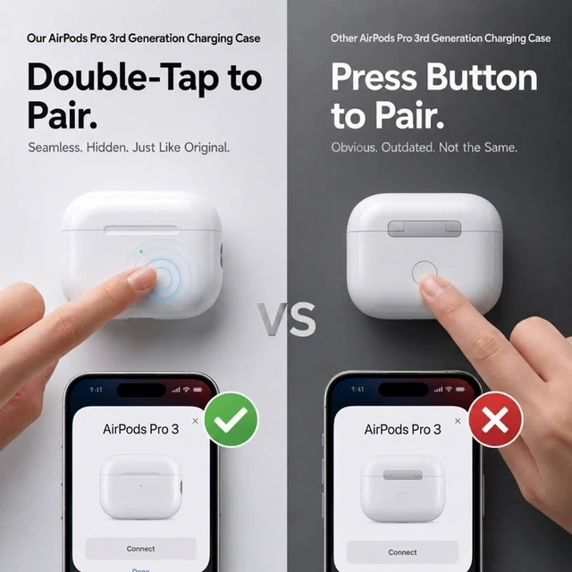 Alt view image 10 of 10 - SWINCHO Charging Case for AirPods Pro 3 ^^ Double Tap Pairing USB-C & Wireless Charging Case Replacement for AirPod Pro 3rd Generation(no Earbuds)