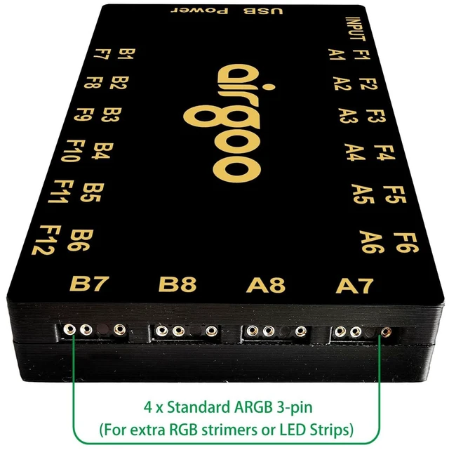 Alt view image 8 of 10 - Airgoo Command Core X28, Magnetic 16-Channel ARGB Controller & 12-Channel PWM Fan Hub 2 in 1, SATA Powered PC Lighting & Fan Hub for Full-Tower Cases, SignalRGB & OpenRGB Compatible, AG-F12-DRGB16