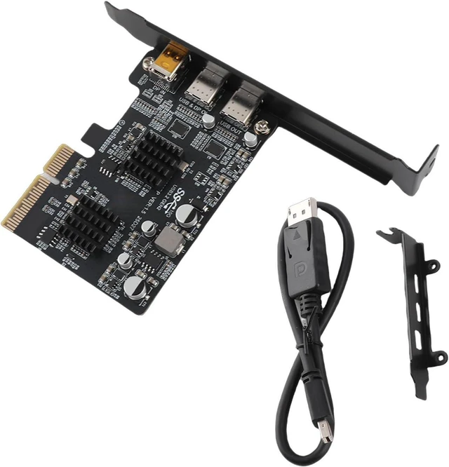 Alt view image 8 of 14 - Type C PCIE Card, 10Gbps USB 3.0 Expansion Card with 2 Ports, DisplayPort Video 4K 60Hz, Internal USB Header, for Desktop PC