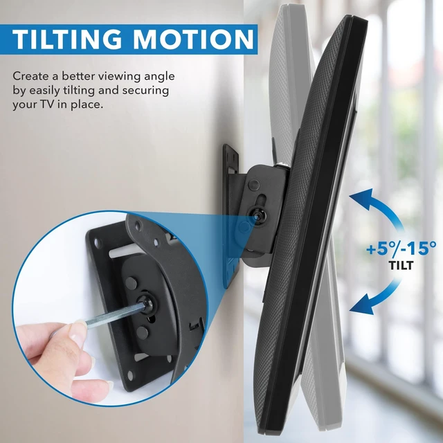 Alt view image 10 of 10 - Mount-It! Small TV Wall Mount with Quick Release ^^ Fits 13-32 Inch Screens ^^ Low-Profile Slim Design ^^ Tilting VESA Wall Mount 75x75 & 100x100 ^^ RV & Office Compatible ^^ 30lb Capacity