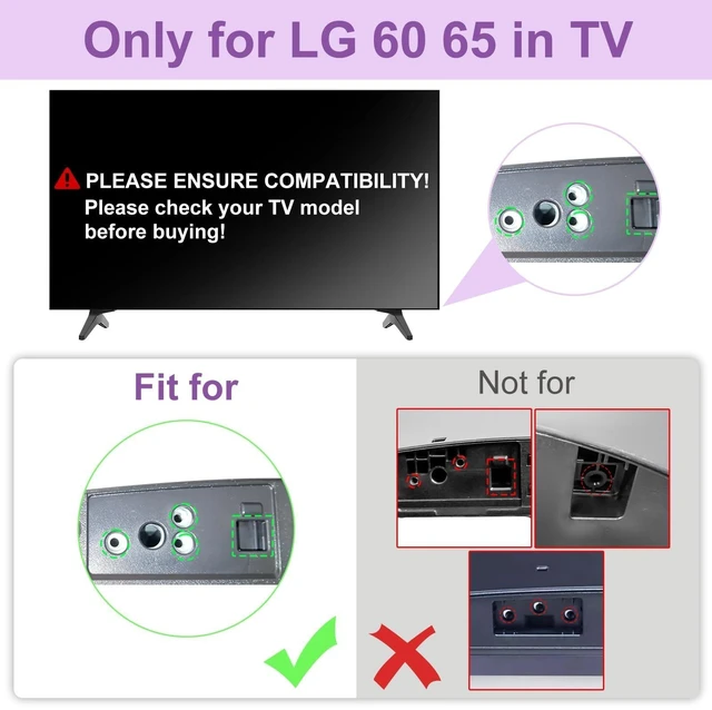 Alt view image 8 of 10 - 60 65 Inch 60UQ/65UQ Series TV Stand for LG TV Legs for 60UQ7900PSB 60UQ8000PSB 60UQ9000PSA 65UQ7400PSF 65UQ7500PSF 65UQ7900PSB 65UQ7950PSB 65UQ8000PSB 65UQ8050PSB Replacement Legs for LG TV wr Screw
