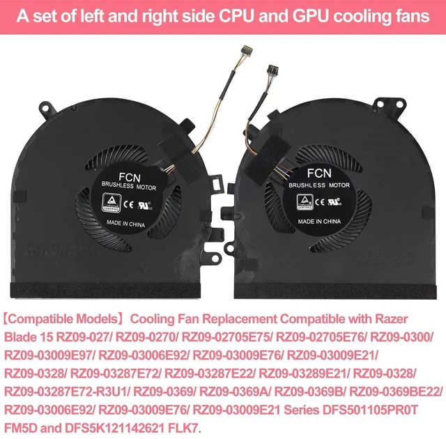 Alt view image 9 of 10 - Upgraded CPU+GPU Cooling Fan Replacement Compatible with Razer Blade 15 RZ09-0270 RZ09-0300 RZ09-03009E97 RZ09-0328 RZ09-03287E72 RZ09-02705E75 RZ09-02705E76 Series Laptop, Professional Tool Kit