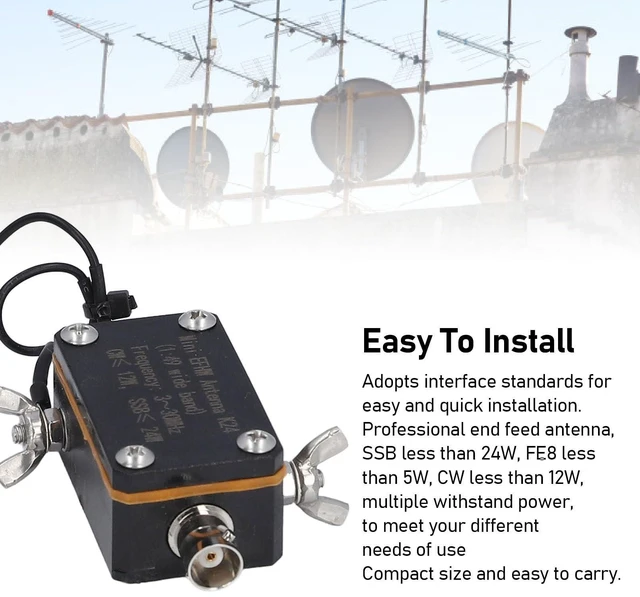 Alt view image 7 of 10 - Shortwave Antenna 3-30MHz End Fed Half Wave EFHW Antenna with 1:49 Balun for Enhanced Radio Reception Mini 65.62ft Wire Antenna for Shortwave Listening and Ham Radio Operations