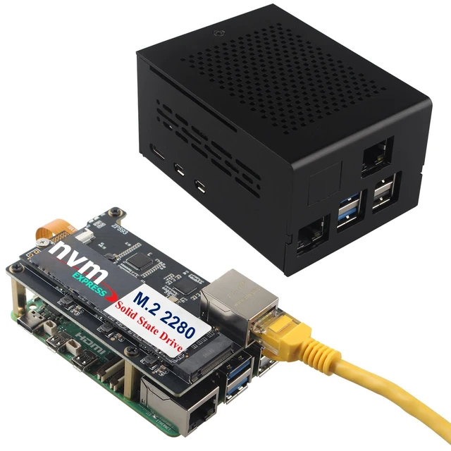 Alt view image 6 of 10 - ZDE ZP593 PCIe to 2.5G Ethernet Port PCIe to M.2 Key-M NVMe SSD HAT Expansion Board with ZC506 Aluminum Case for Raspberry Pi 5 2GB 4GB 8GB 16GB