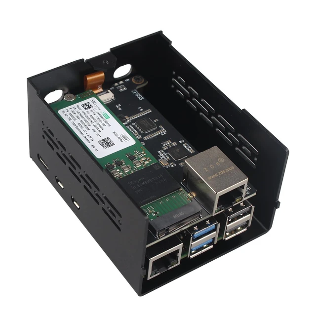 Alt view image 7 of 10 - ZDE ZP593 PCIe to 2.5G Ethernet Port PCIe to M.2 Key-M NVMe SSD HAT Expansion Board with ZC506 Aluminum Case for Raspberry Pi 5 2GB 4GB 8GB 16GB