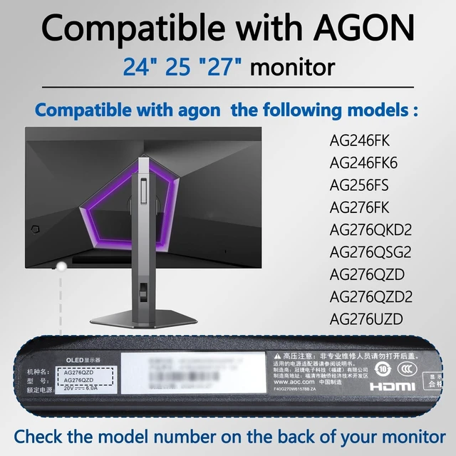 Alt view image 8 of 10 - AG276QZD2 VESA Mount Adapter Compatible with AOC Agon PRO 24" 25" 27" MonitorFits AG246FK, AG246FK6, AG256FS, AG276FK, AG276QKD2, AG276QSG2, AG276QZD, AG276UZD 75x75 to 100x100 Wall Mount Bracket