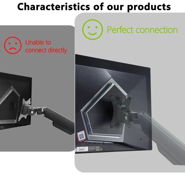 Alt view image 10 of 10 - AG276QZD2 VESA Mount Adapter Compatible with AOC Agon PRO 24" 25" 27" MonitorFits AG246FK, AG246FK6, AG256FS, AG276FK, AG276QKD2, AG276QSG2, AG276QZD, AG276UZD 75x75 to 100x100 Wall Mount Bracket