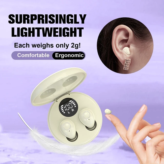 Alt view image 8 of 10 - Invisible Small Hidden Mini Earbuds Wireless Bluetooth Tiny Ear Buds for Smaller Ears Soft In Ear Low-Profile Headphones ENC Noise Cancelling Discreet Small Earphones for iPhone Android Work Sleeping