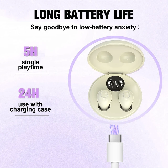 Alt view image 9 of 10 - Invisible Small Hidden Mini Earbuds Wireless Bluetooth Tiny Ear Buds for Smaller Ears Soft In Ear Low-Profile Headphones ENC Noise Cancelling Discreet Small Earphones for iPhone Android Work Sleeping