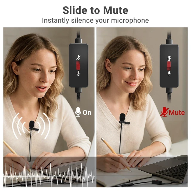 Alt view image 7 of 10 - Cubilux 3.5mm TRRS Microphone Mute Switch Adapter, CTIA Inline Slide Mic Mute Control, 1/8" TRRS to TRRS (Male to Female) for Smartphone/Laptop/PC