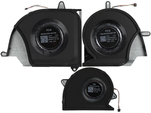 Alt view image 7 of 10 - New Cooling Fan CPU+GPU+Small Fan Replacement for ASUS ROG Flow X16 GV601 GV601R GV601RE GV601RM GV601RW GV601V GV601VI Series FPCF DFSCK221051825 FPCJ DFSCM227163925 FPCG DFS5J129134524