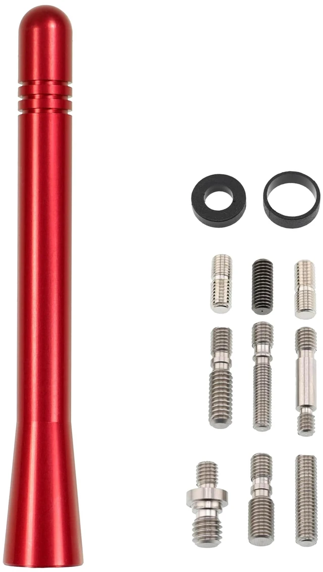 Alt view image 4 of 6 - Votex - Made in USA - 4 Inch RED Aluminum Antenna - Stainless Steel Threading