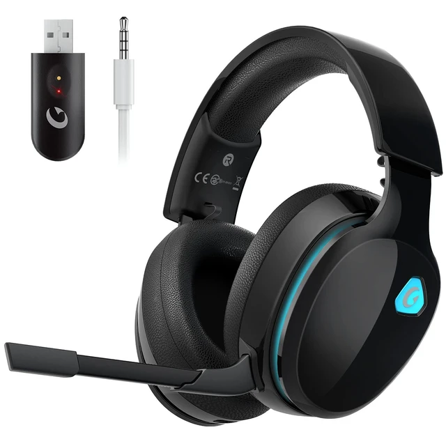 Alt view image 8 of 14 - 2.4GHz Wireless Gaming Headset for PC, PS4, PS5, Mac, Nintendo Switch, Bluetooth 5.2 Gaming Headphones with Noise Canceling Microphone, Stereo Sound, ONLY 3.5mm Wired Mode for Xbox Series-Black