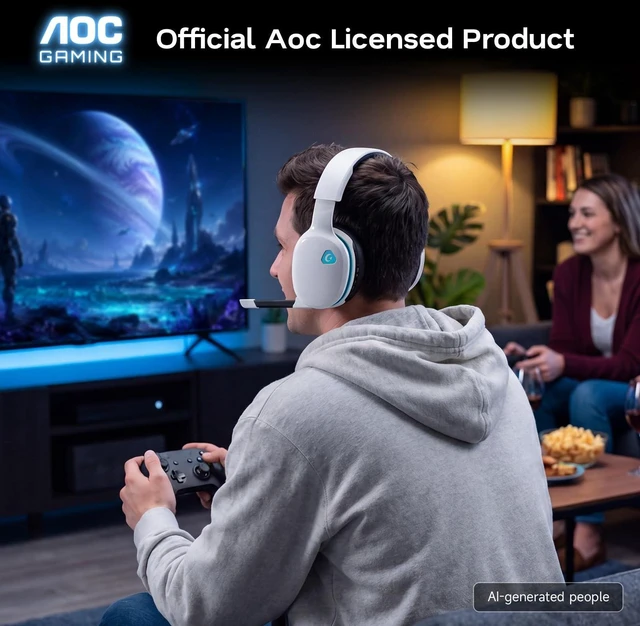 Alt view image 14 of 14 - 2.4GHz Wireless Gaming Headset for PS5, PS4, PC, Switch, 45Hr, White