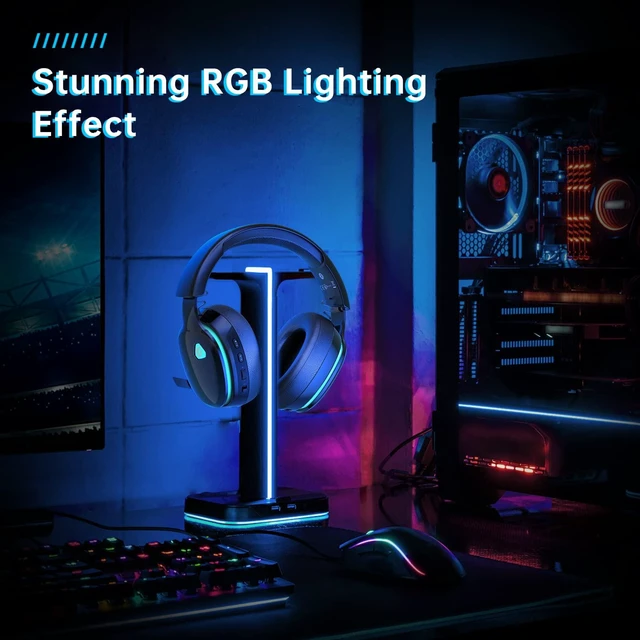 Alt view image 14 of 14 - 2.4GHz Wireless Gaming Headset for PC, PS4, PS5, Mac, Nintendo Switch, Bluetooth 5.2 Gaming Headphones with Noise Canceling Microphone, Stereo Sound, ONLY 3.5mm Wired Mode for Xbox Series-Black