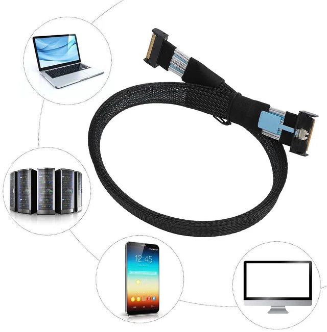 Alt view image 9 of 14 - Mcio 8I to Mcio 8I Cable - High Speed Pcie 5.0 74Pin, 32 Gt S, Mcio X8 to Mcio X8, Ideal for Servers & Data Centers, 19.7in Length