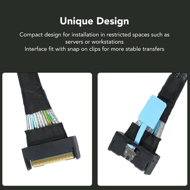 Alt view image 11 of 14 - Mcio 8I to Mcio 8I Cable - High Speed Pcie 5.0 74Pin, 32 Gt S, Mcio X8 to Mcio X8, Ideal for Servers & Data Centers, 19.7in Length
