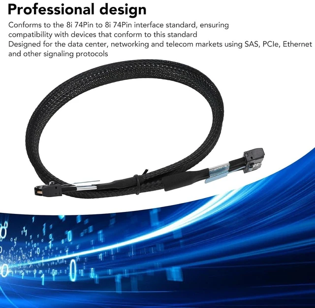 Alt view image 13 of 14 - Mcio 8I to Mcio 8I Cable - High Speed Pcie 5.0 74Pin, 32 Gt S, Mcio X8 to Mcio X8, Ideal for Servers & Data Centers, 19.7in Length