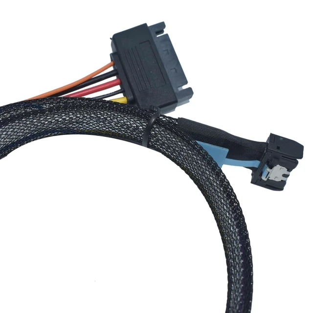 Alt view image 9 of 10 - LetLinkSo PCIe 5.0 MCIO x4 to U.2 SFF-8639 Cable for NVMe SSD with 15Pin Power, 3.3ft (100cm)