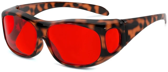 Alt view image 6 of 10 - Eyekepper Red Lens Blue Light Glasses Men,Fitover Blue Light Blocking Glasses Women, Red Light Glasses Eye Protection - Tortoise