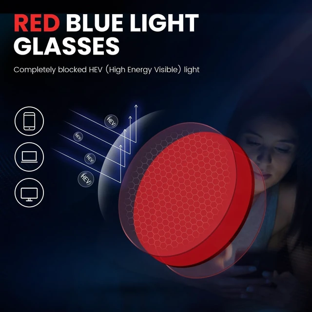 Alt view image 7 of 10 - Eyekepper Red Lens Blue Light Glasses Men,Fitover Blue Light Blocking Glasses Women, Red Light Glasses Eye Protection - Tortoise