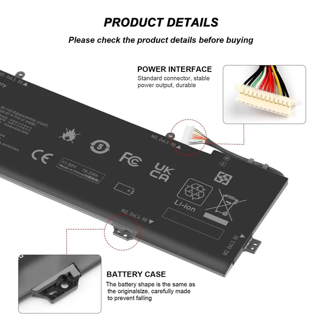 Alt view image 10 of 10 - KB06XL 902499-856 902499-855 902401-2C1 Battery for HP Spectre X360 15-BL012DX 15-BL112DX 15-BL0XX 15T-BL000 15T-BL100 15-BL075NR 15-BL152NR 15-BL000 15-BL000NA 15-BL030NG BL112DX HSTNN-DB7R TPN-Q17