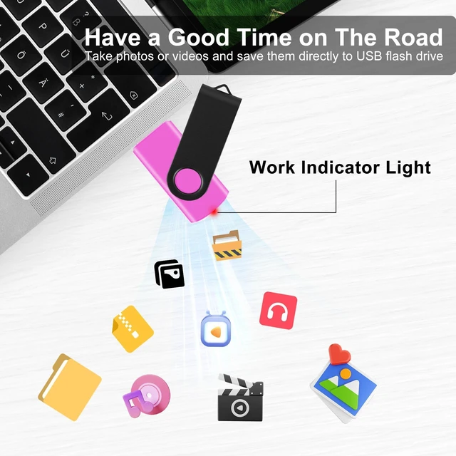 Alt view image 7 of 10 - 10 Pack 16GB Flash Drives with 2 USB C Adapters, Thumb Drive, Memory Stick Compatible with PC, Laptops, Mac and Adapters for USB C Devices (10 Mixed Color)