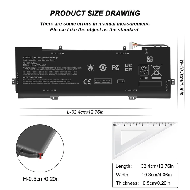 Alt view image 8 of 10 - KB06XL 902499-856 902499-855 902401-2C1 Battery for HP Spectre X360 15-BL012DX 15-BL112DX 15-BL0XX 15T-BL000 15T-BL100 15-BL075NR 15-BL152NR 15-BL000 15-BL000NA 15-BL030NG BL112DX HSTNN-DB7R TPN-Q17