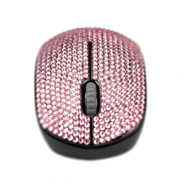 Alt view image 8 of 10 - Luxury Bling Wireless Mouse for Girls, Pink Rhinestone Coverd Computer Mouse with USB Receiver, Sparkly Cute Mice for Laptop, PC, Notebook, MacBook Gifts - Pink
