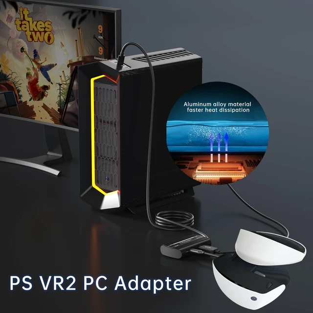 Alt view image 10 of 10 - PSVR2 PC Adapter Accessories Kit.Includes DP1.4Cable and Expandable Power Adapter. Expand Your PSVR2 Game Library to Achieve Stable Links,Reduce Game Latency,Keep Your equipment Running smoothly.Black