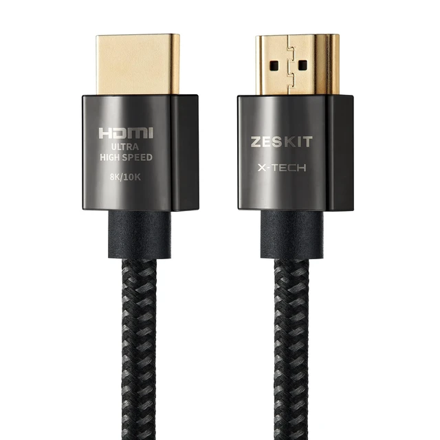 Alt view image 6 of 10 - Zeskit X-Tech 48Gbps Ultra High Speed HDMI Cable 10ft, 8K60 4K120 144Hz eARC HDR HDCP 2.2 2.3 Compatible with Dolby Vision Apple TV 4K Roku Sony LG Samsung Xbox Series X RTX 3080 PS4 PS5
