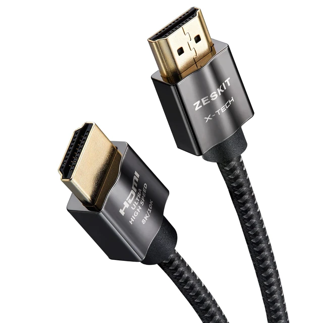 Alt view image 10 of 10 - Zeskit X-Tech 48Gbps Ultra High Speed HDMI Cable 10ft, 8K60 4K120 144Hz eARC HDR HDCP 2.2 2.3 Compatible with Dolby Vision Apple TV 4K Roku Sony LG Samsung Xbox Series X RTX 3080 PS4 PS5