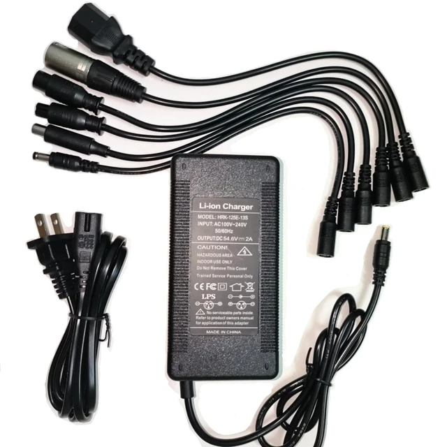 Alt view image 6 of 10 - Certified 54.6V 2A Electric Charger (7 Plugs) Universal for 48V Battery - Compatible Rad Power, Lectric XP 2.0/3.0, HOVERFLY OUREA, URLIFE, Hiboy 48V, Ecotric City/Beach, Jasion eb7, Evercross H5/H7