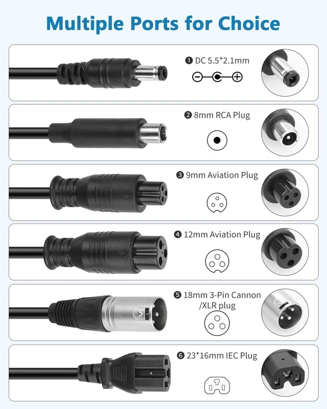 Alt view image 8 of 10 - Certified 54.6V 2A Electric Charger (7 Plugs) Universal for 48V Battery - Compatible Rad Power, Lectric XP 2.0/3.0, HOVERFLY OUREA, URLIFE, Hiboy 48V, Ecotric City/Beach, Jasion eb7, Evercross H5/H7