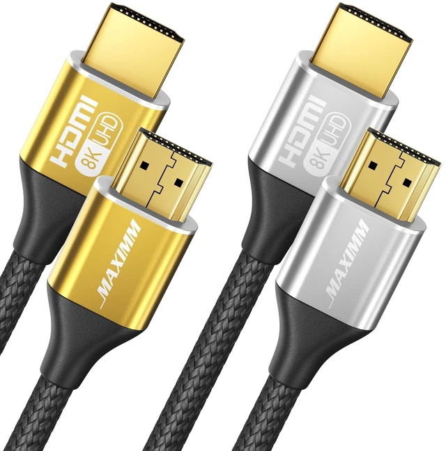 Alt view image 6 of 10 - Maximm HDMI 2.1 Cable 15 Feet, Multicolor, 2 Pack, 8K 60Hz 4K 120Hz Ultra High Speed, 48Gbps, eARC, Dolby Vision