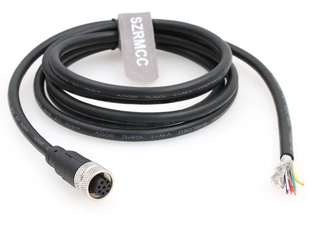 Alt view image 6 of 10 - SZRMCC M12 A Code 8 pin Female to Flying Leads Industrial Sensor Signal Cable for IO Link Fieldbus Module Device Network (5m)
