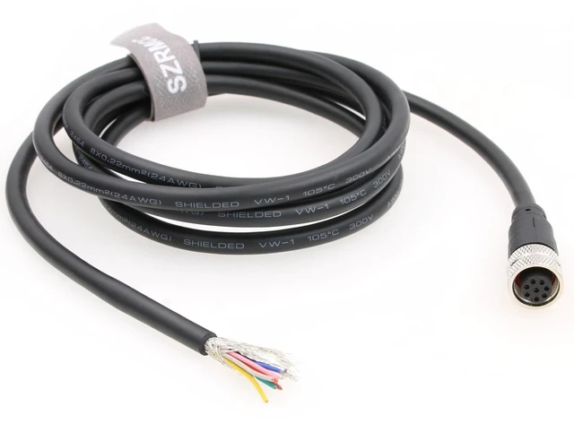 Alt view image 7 of 10 - SZRMCC M12 A Code 8 pin Female to Flying Leads Industrial Sensor Signal Cable for IO Link Fieldbus Module Device Network (5m)