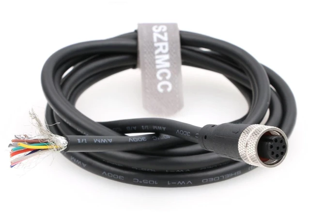 Alt view image 10 of 10 - SZRMCC M12 A Code 8 pin Female to Flying Leads Industrial Sensor Signal Cable for IO Link Fieldbus Module Device Network (5m)