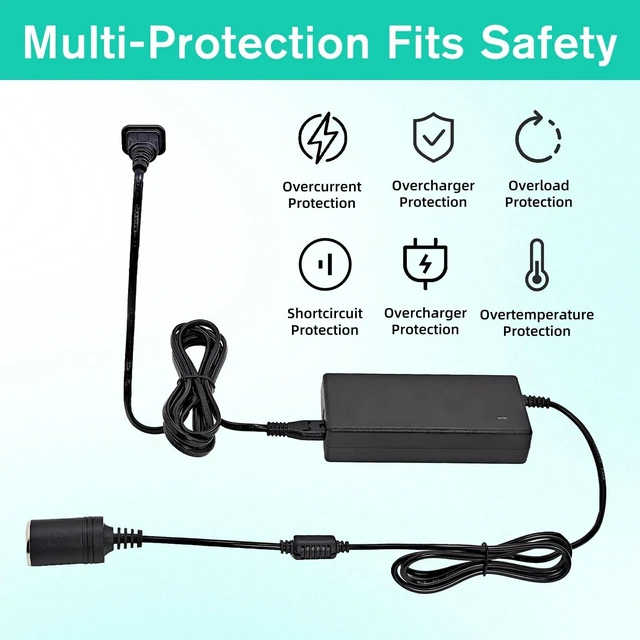 Alt view image 9 of 10 - SMSZQR 12V Power Supply Adapter for Igloo Iceless Kool Mate Cool Chill Thermoelectric Coolers, Replacement Converter Supply Charger Cord for Igloo Iceless Thermoelectric Coolers