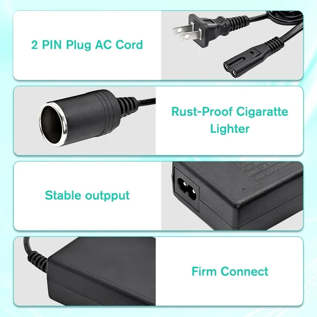 Alt view image 8 of 10 - SMSZQR 12V Power Supply Adapter for Igloo Iceless Kool Mate Cool Chill Thermoelectric Coolers, Replacement Converter Supply Charger Cord for Igloo Iceless Thermoelectric Coolers