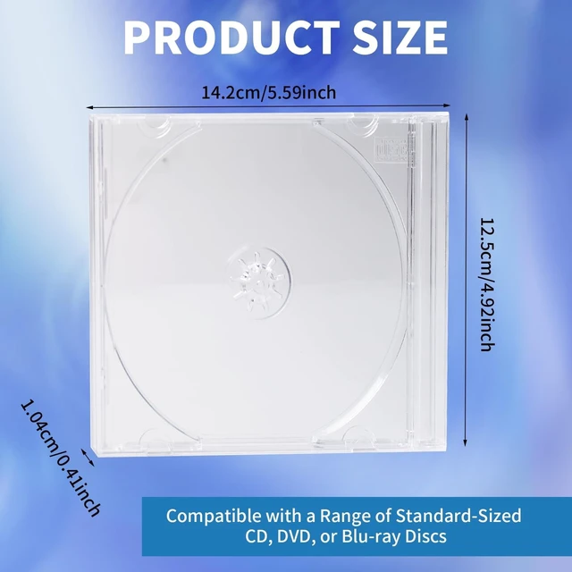 Alt view image 8 of 10 - TANEMUDO 60 Pieces Plastic CD Jewel Case for Storage, 10.4 mm Single DVD Disc Case Clear Standard CD DVD Protection Cover