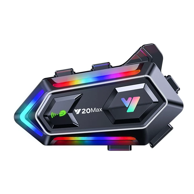 Alt view image 6 of 10 - BTQILEYOO Y20MAX Motorcycle Helmet Bluetooth Headset, Flash Color RGB Lighting Effect, Bluetooth 5.3 Headphone, Smart Noise Reduction, HiFi Level Sound Quality, IPX6, Compatible with All Helmets
