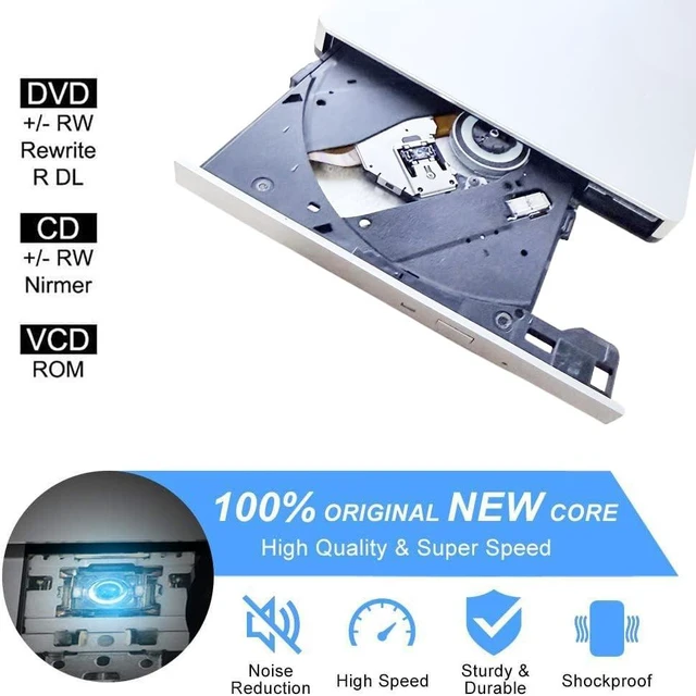 Alt view image 10 of 10 - VikTck External USB-C SuperDrive DVD CD Drive Portable DVD CD Reader/Burner for Apple-MacBook Air/Pro/iMac/Mini/MacBook Pro/ASUS/DELL/Laptop with USB-C Port Plug and Play